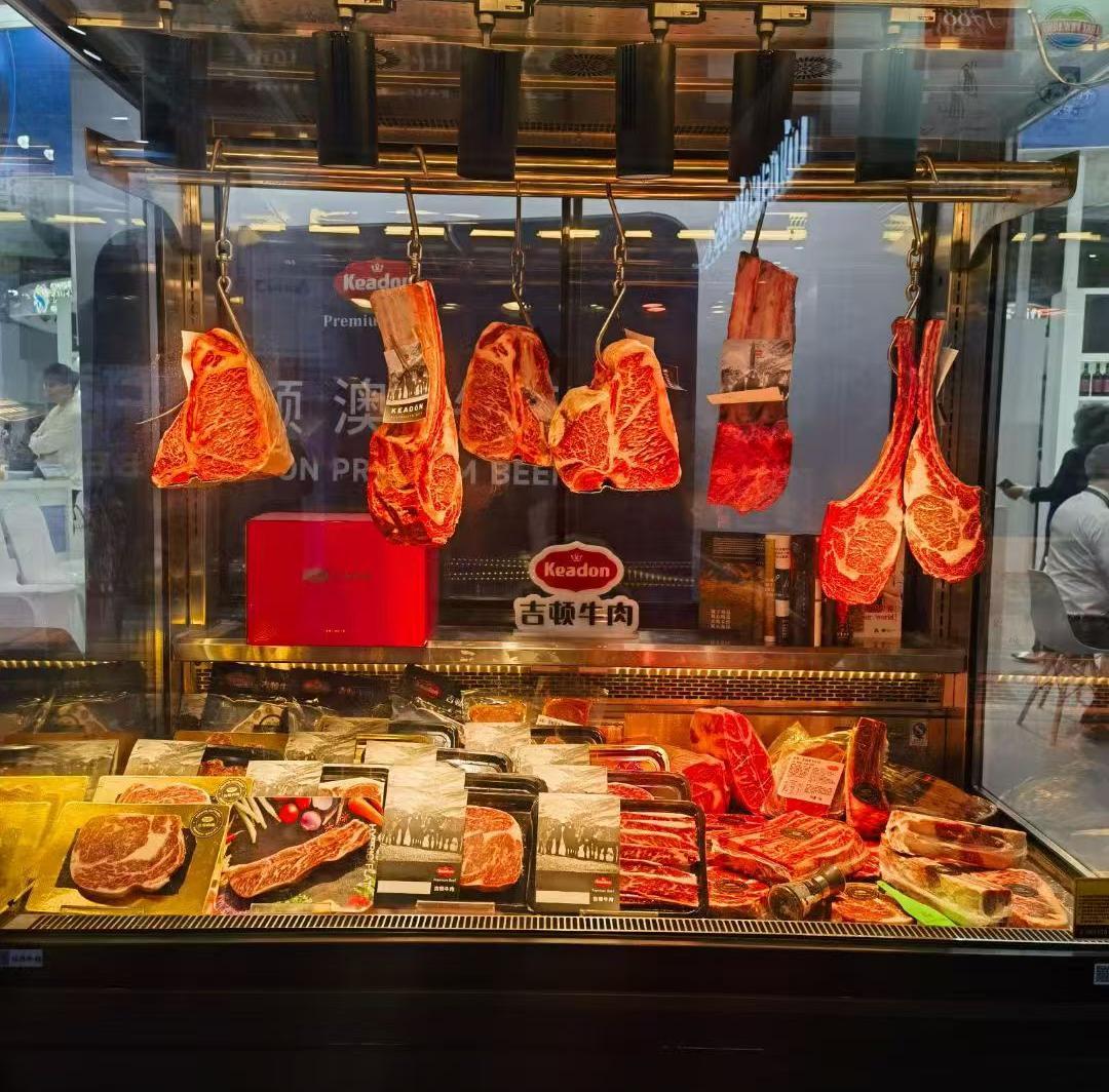 Colorful ANZ premium beef retail display in China